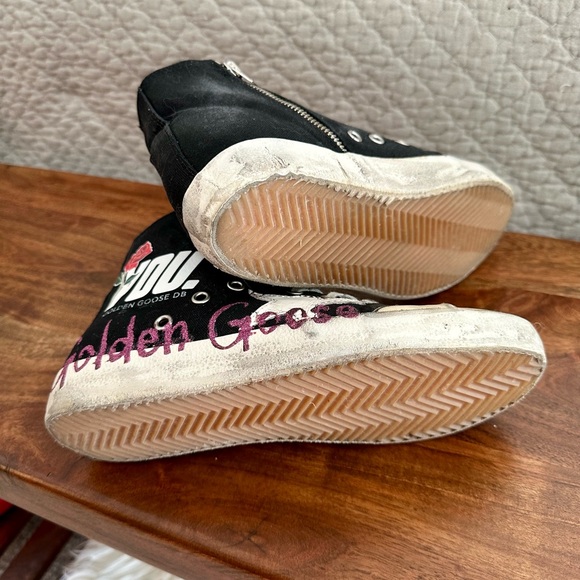 Golden Goose Black and White High-Top Sneakers - Picture 4 of 8